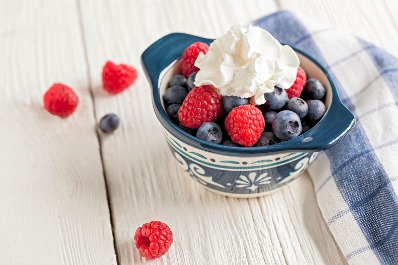 Berries and Low-Fat Whipped Cream