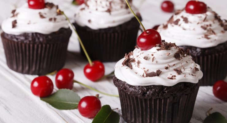 chocolate cherry black forest cupcakes