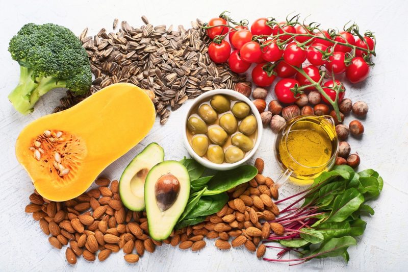 Foods high in vitamin E, like squash, avocado, nuts and seeds