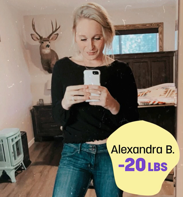 Alexandra B. lost 20 pounds on Nutrisystem.
