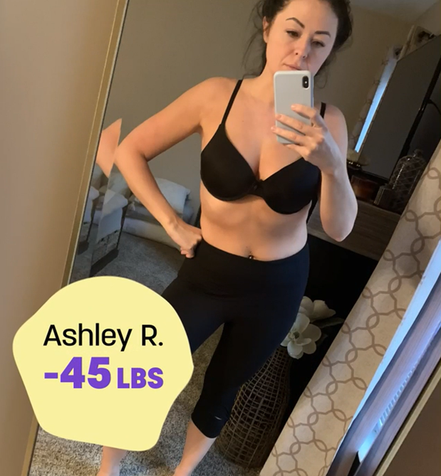 Ashley R. lost 45 pounds on Nutrisystem.