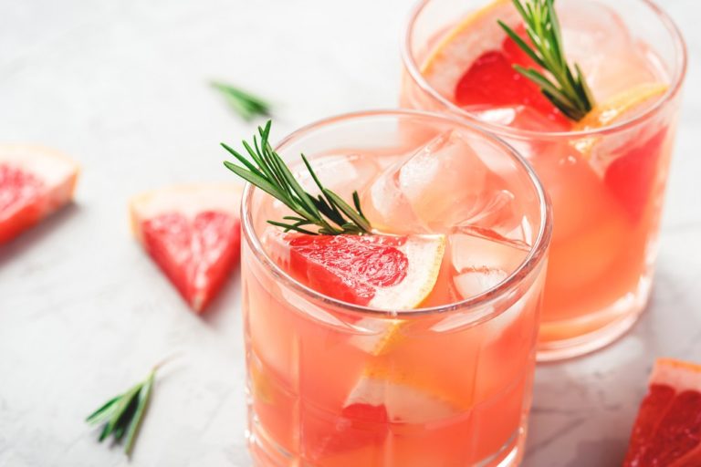 Rosemary Grapefruit Kombucha Mocktail The Leaf