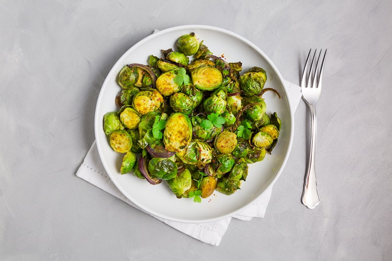 Roasted Red Onion Brussels Sprouts