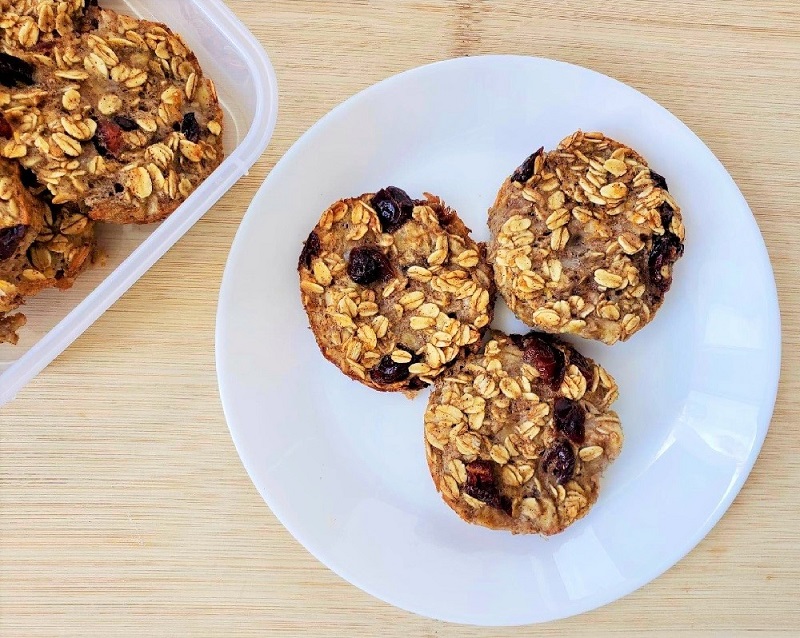 Baked Cranberry Orange Oatmeal Muffins
