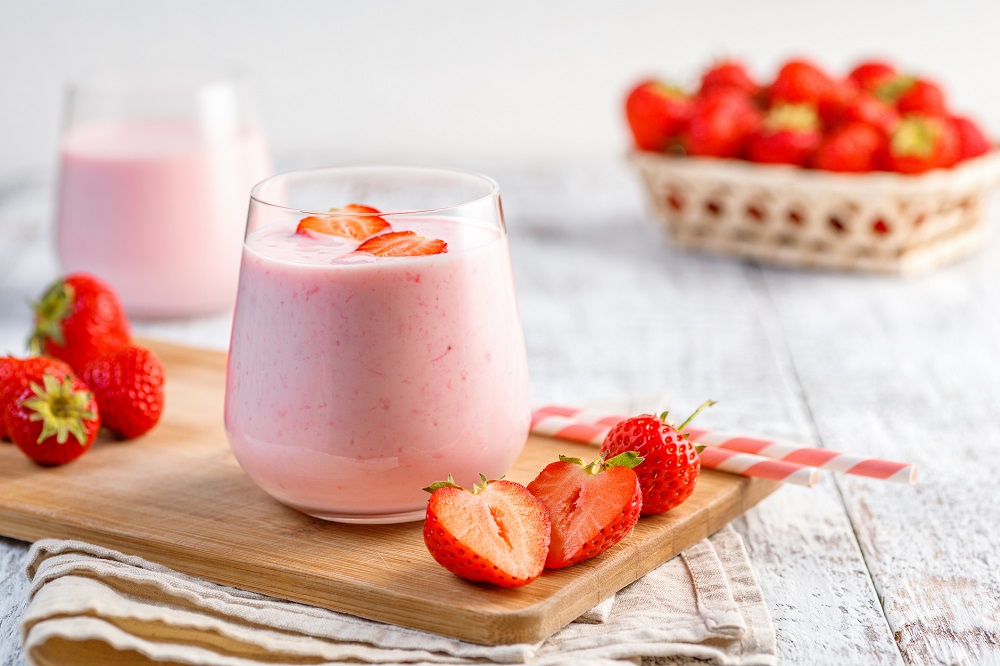 Strawberry yogurt protein shake