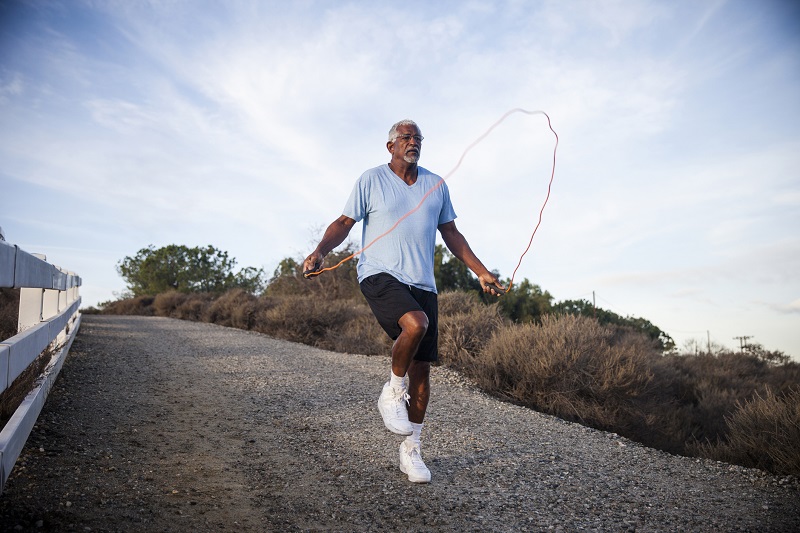 Man performing a jump rope exercise