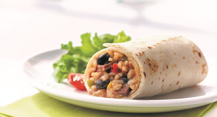 Closeup picture of burrito