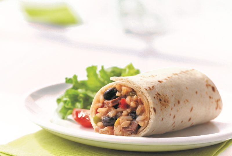 Closeup picture of burrito