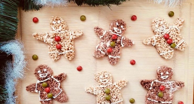 Holiday Gingerbread Rice Krispies