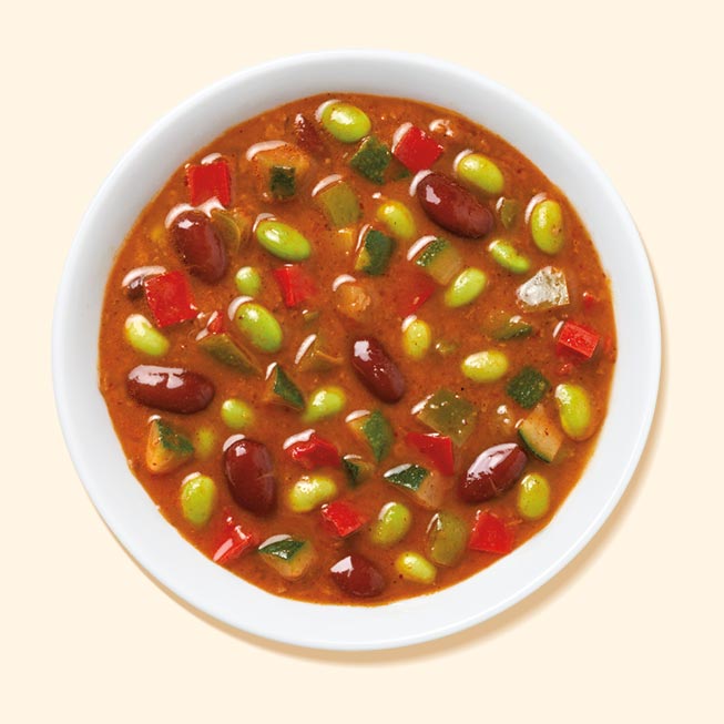 A bowl of vegetable chili