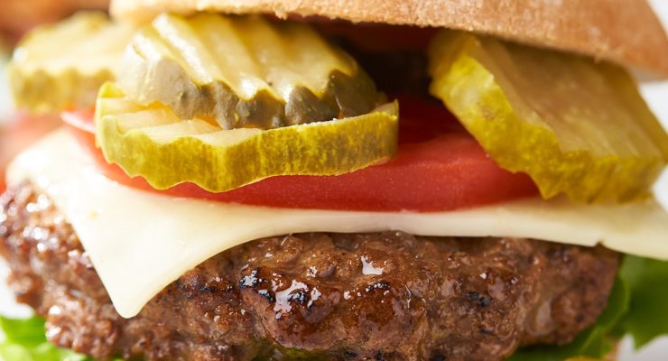 Nutrisystem Classic Hamburger with cheese, tomatoes, lettuce and pickles