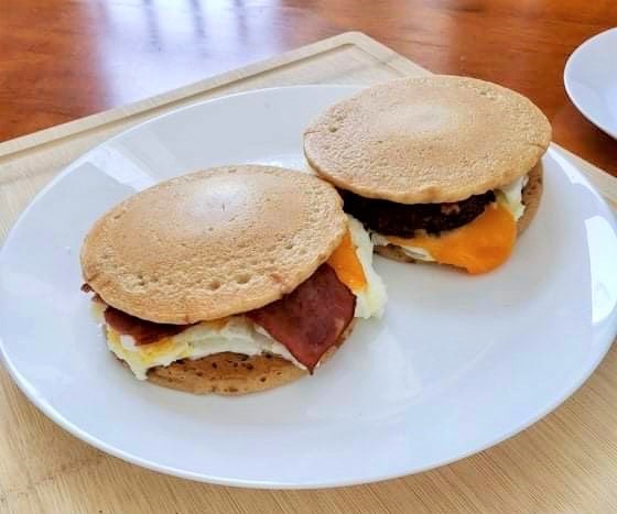 Pancake Breakfast Sandwich with sausage