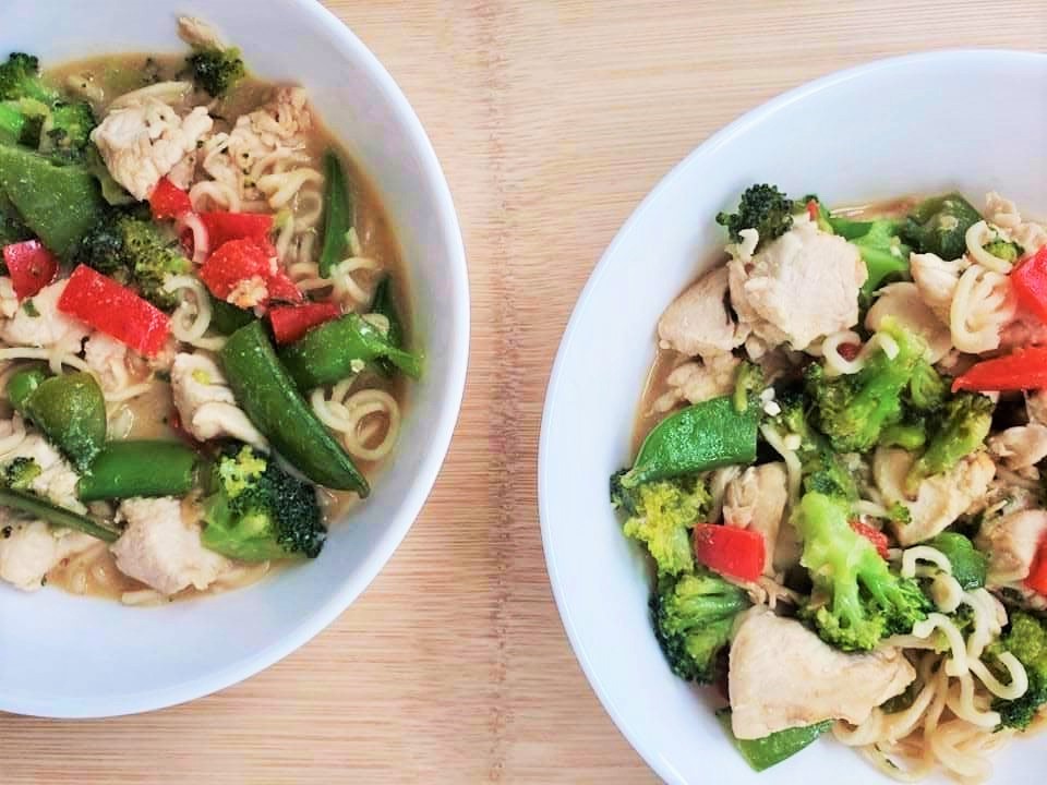 Chicken Ramen Noodles with Vegetables