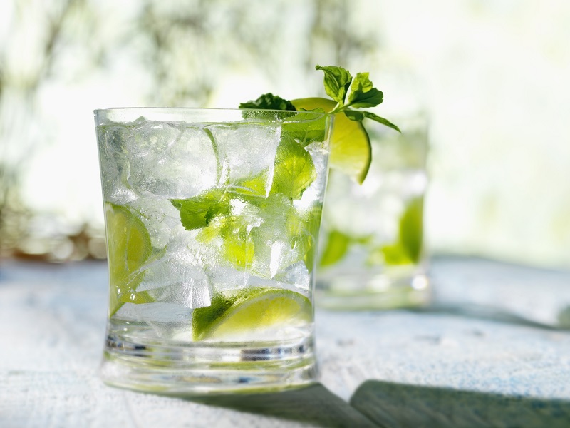 Two mojitos in a glass