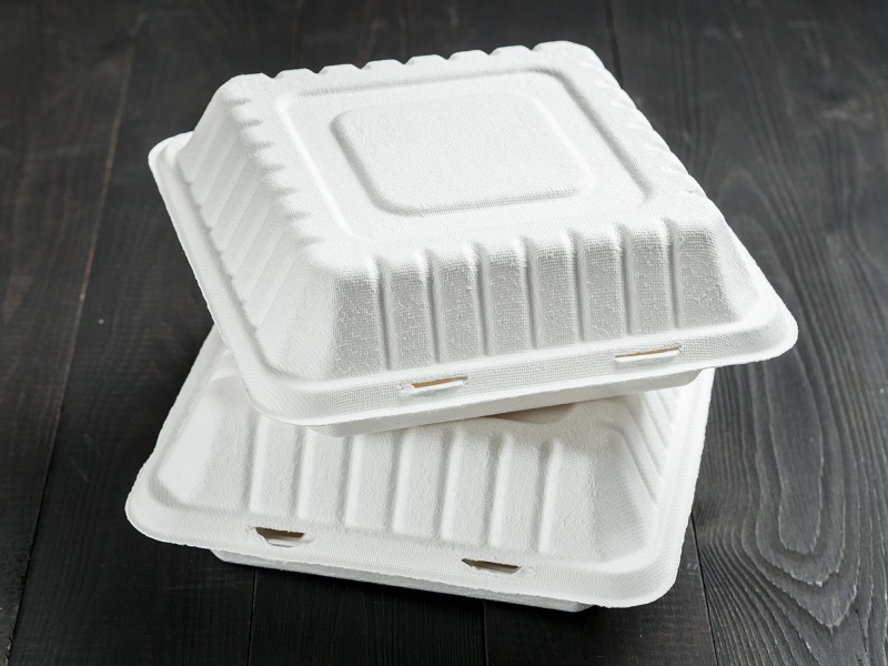 Two disposable takeout containers