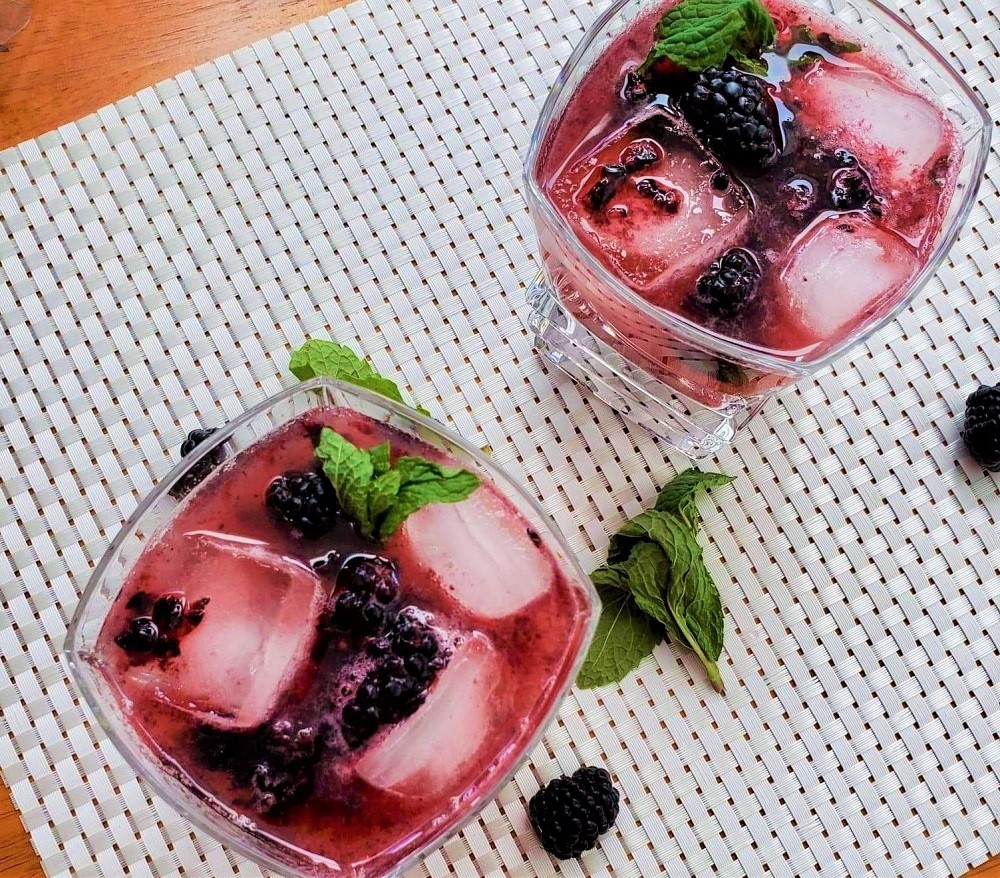 2 Blackberry Mint Julep Mocktails