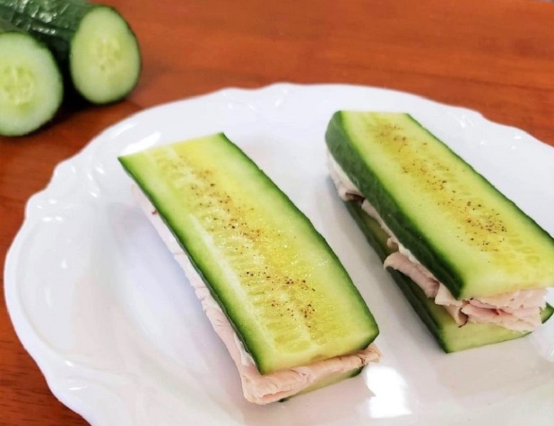 Cucumber Sandwich with Deli Meat