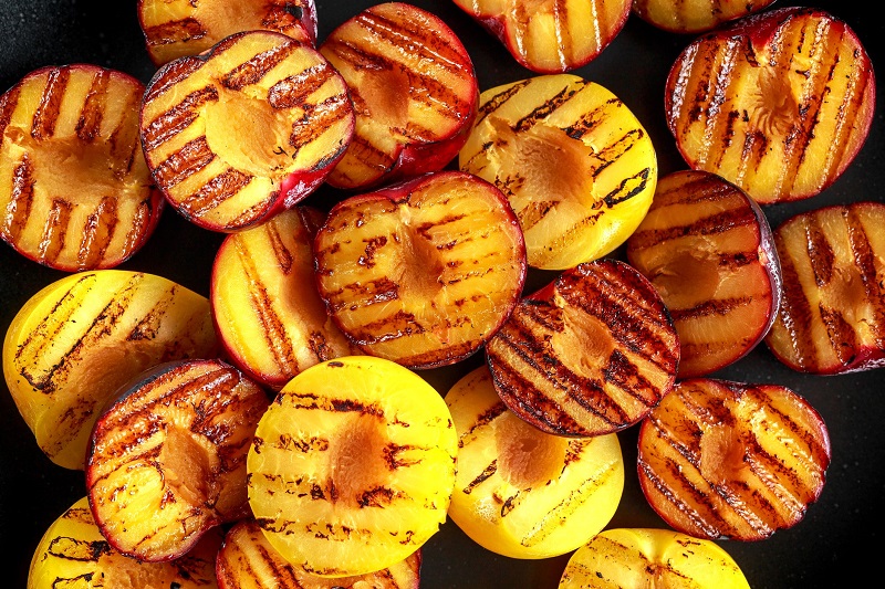 grilled plums
