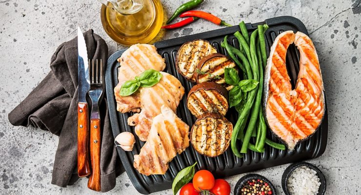 Healthy grilled food