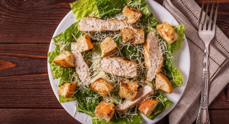Grilled chicken Caesar salad