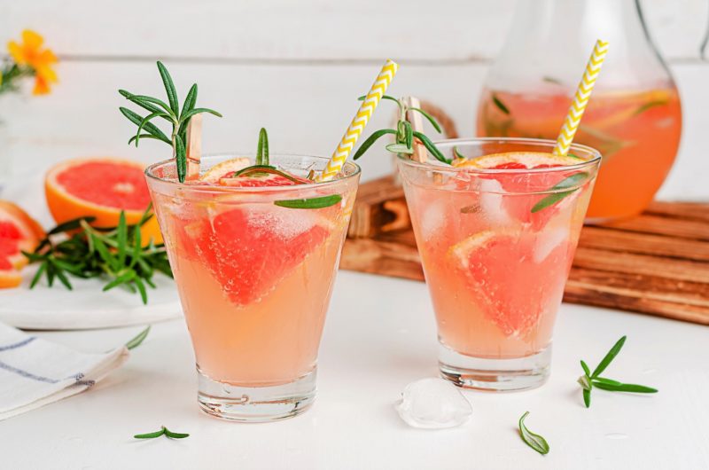 Grapefruit kombucha mocktails