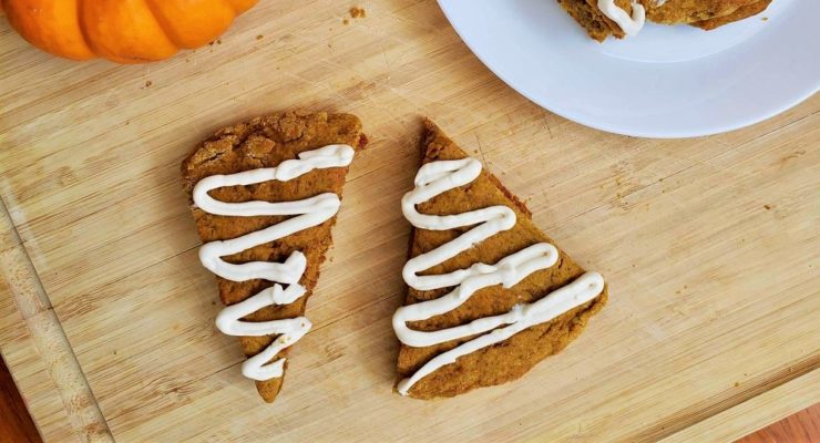 pumpkin scones with frosting