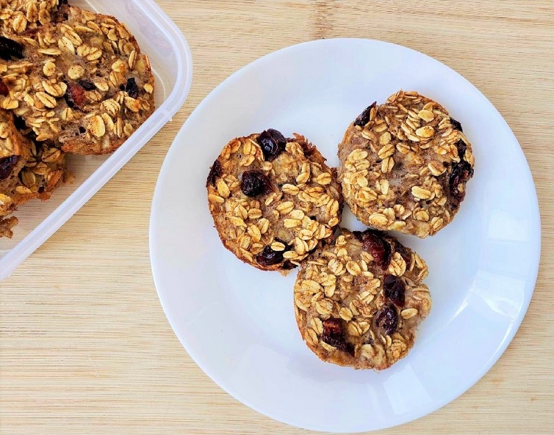 Baked Cranberry Orange Oatmeal Muffins