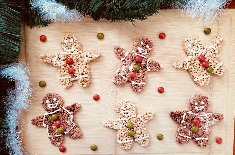 Holiday Gingerbread Rice Krispies