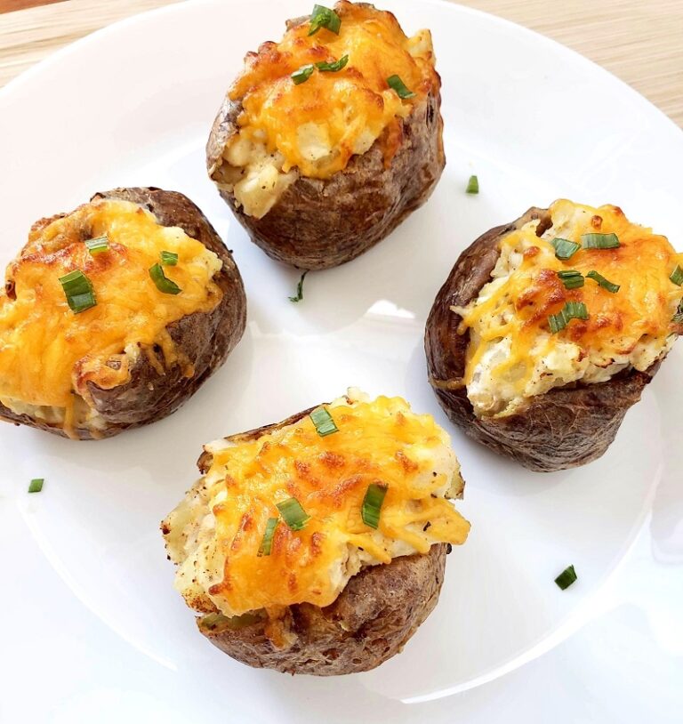 Air Fryer Double Stuffed Crab Potatoes 