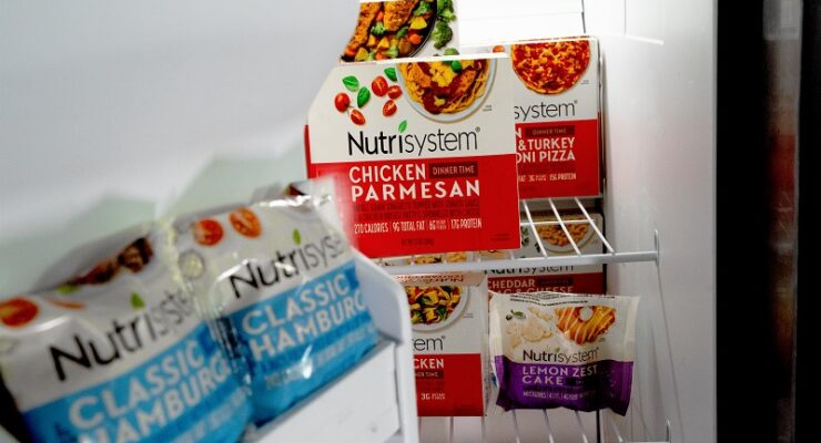 Nutrisystem frozen foods in the freezer