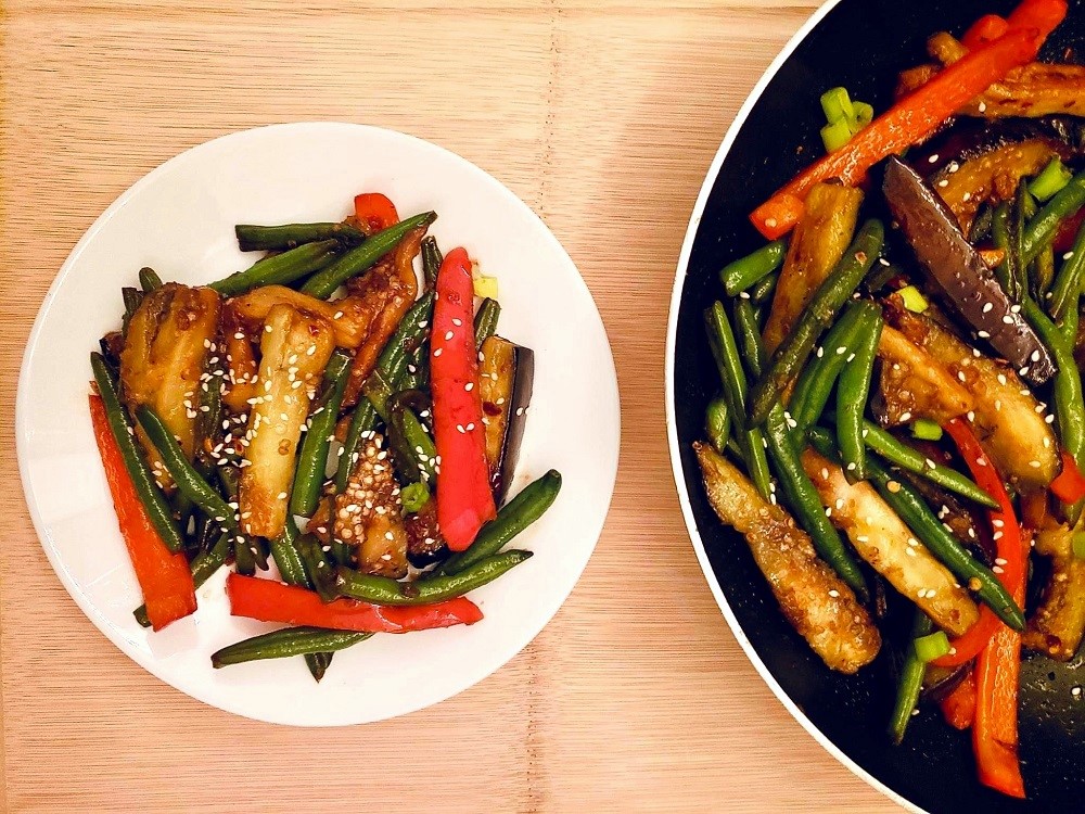 Green Bean and Eggplant Stir Fry