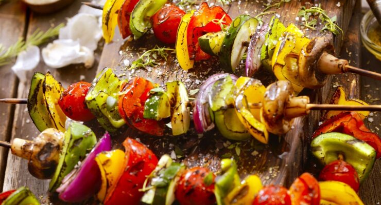 Grilled vegetable skewers are a classic and healthy summer veggie dish perfect for cookouts