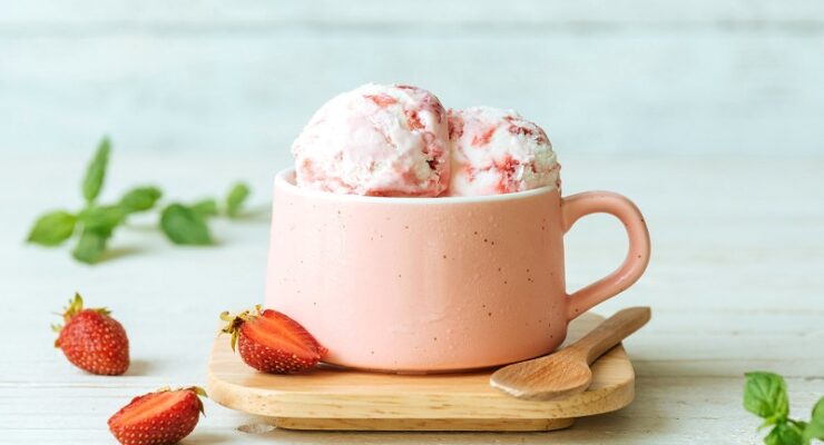 strawberry peach cottage cheese ice cream