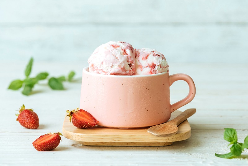 strawberry peach cottage cheese ice cream