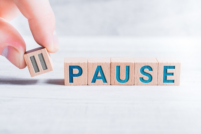 The Word Pause Formed By Wooden Blocks