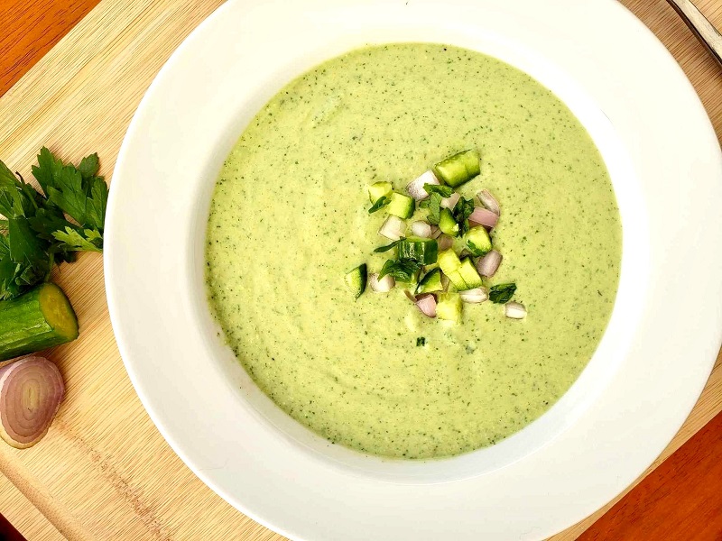 Cold Cucumber Soup with Avocado