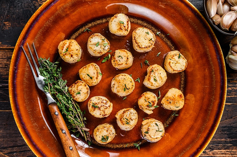 grilled scallops on a plate