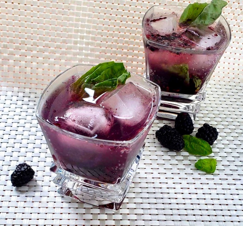 Blackberry Basil Coconut Water Mocktail