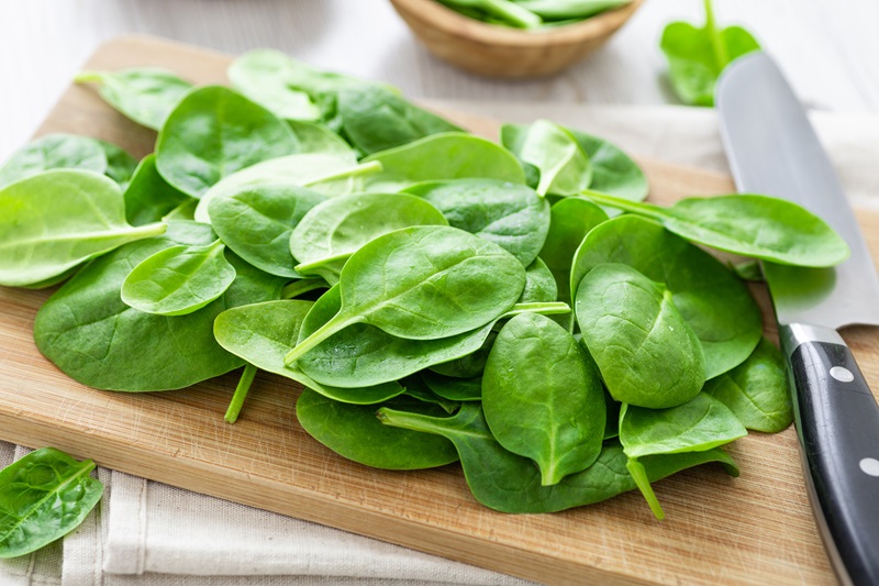 Fresh green leaves spinach