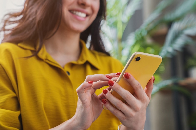 woman using phone
