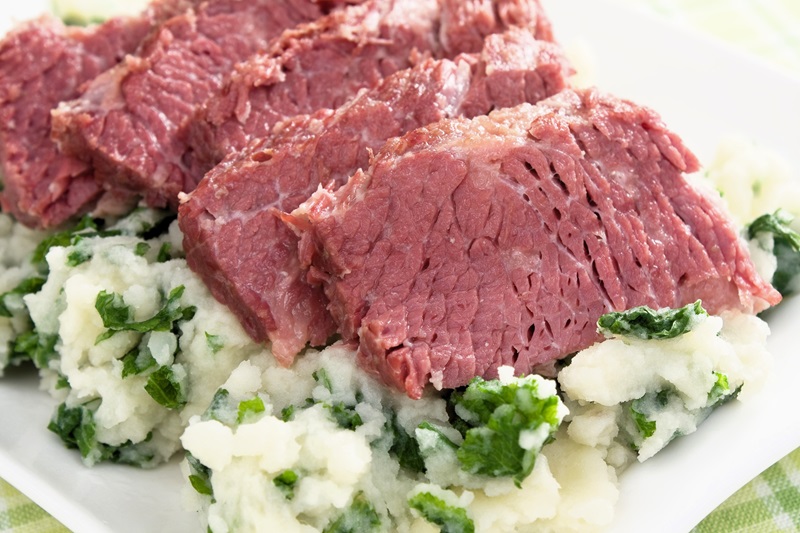 corned beef with colcannon