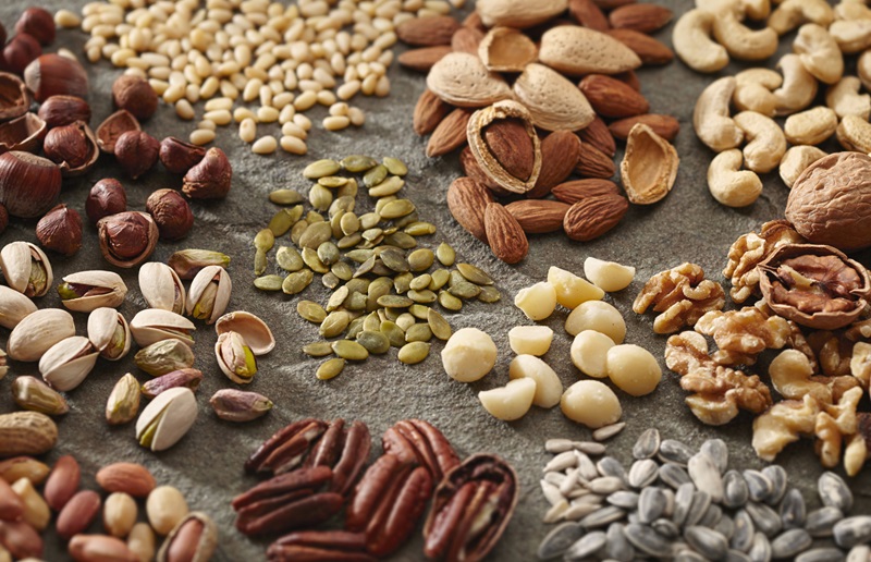 various nuts and seeds