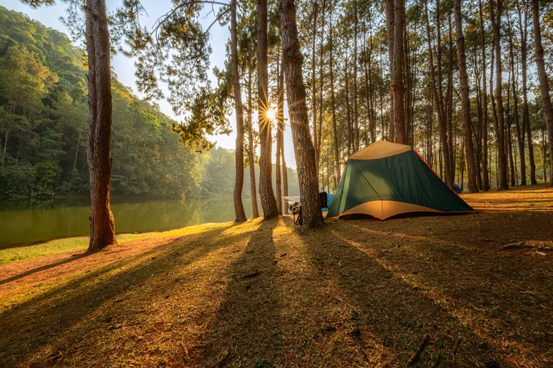 beautiful campsite for a spring outdoor adventure