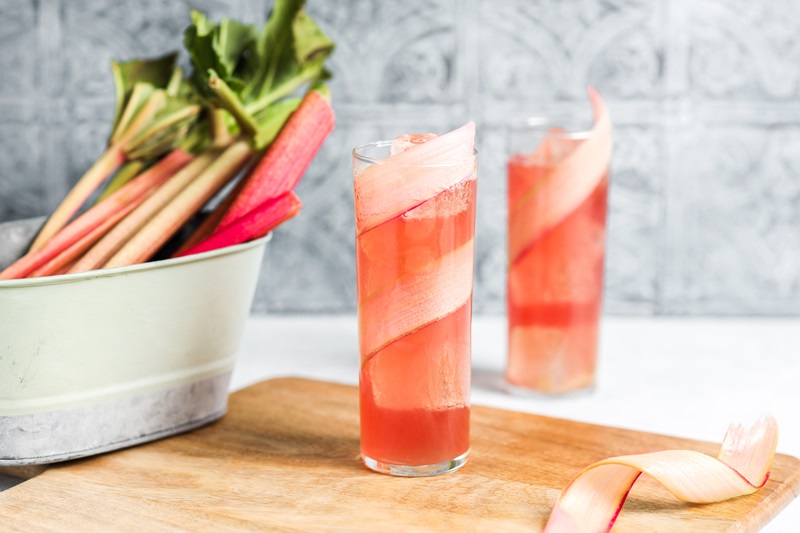 Strawberry and Rhubarb Collins