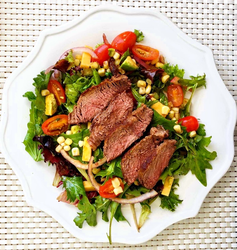 Grilled Steak Salad with Honey Dijon Balsamic Dressing