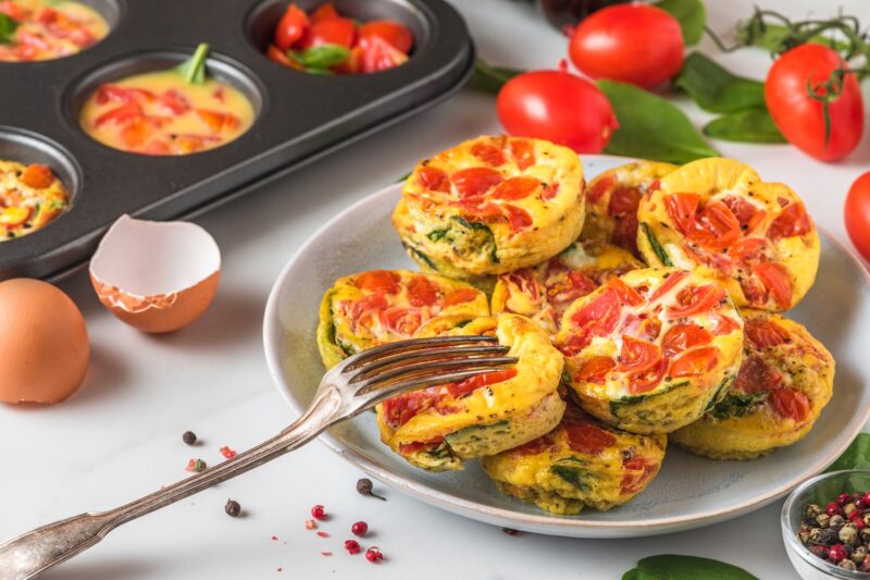 eat more vegetables at breakfast with egg muffins filled with veggies
