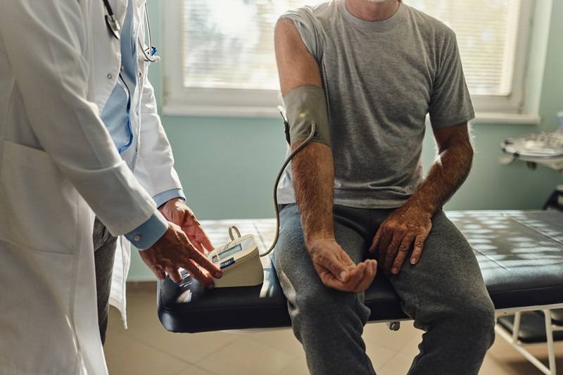 Measuring blood pressure at doctor's office