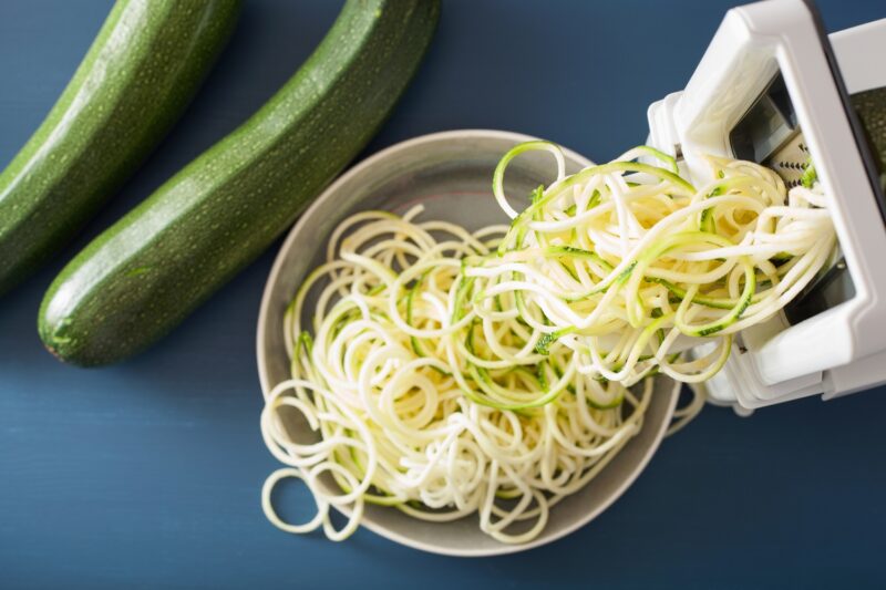 spiralizer making zucchini noodles - one of the best kitchen tools for weight loss