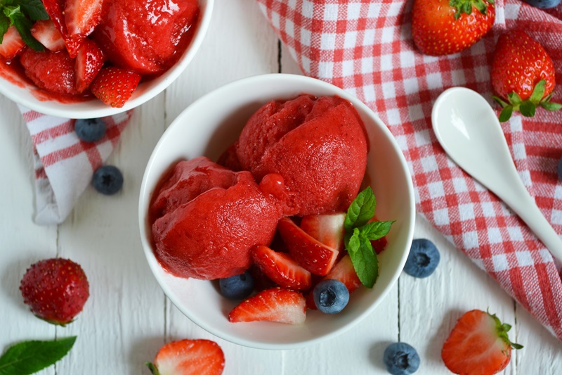 Strawberry Lemon Sorbet