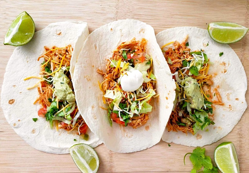 Slow Cooker Shredded Chicken Tacos